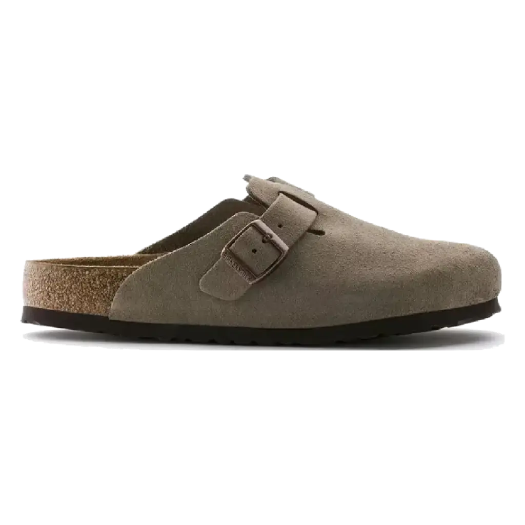 Birkenstock Boston de ante con plantilla en marrón topo