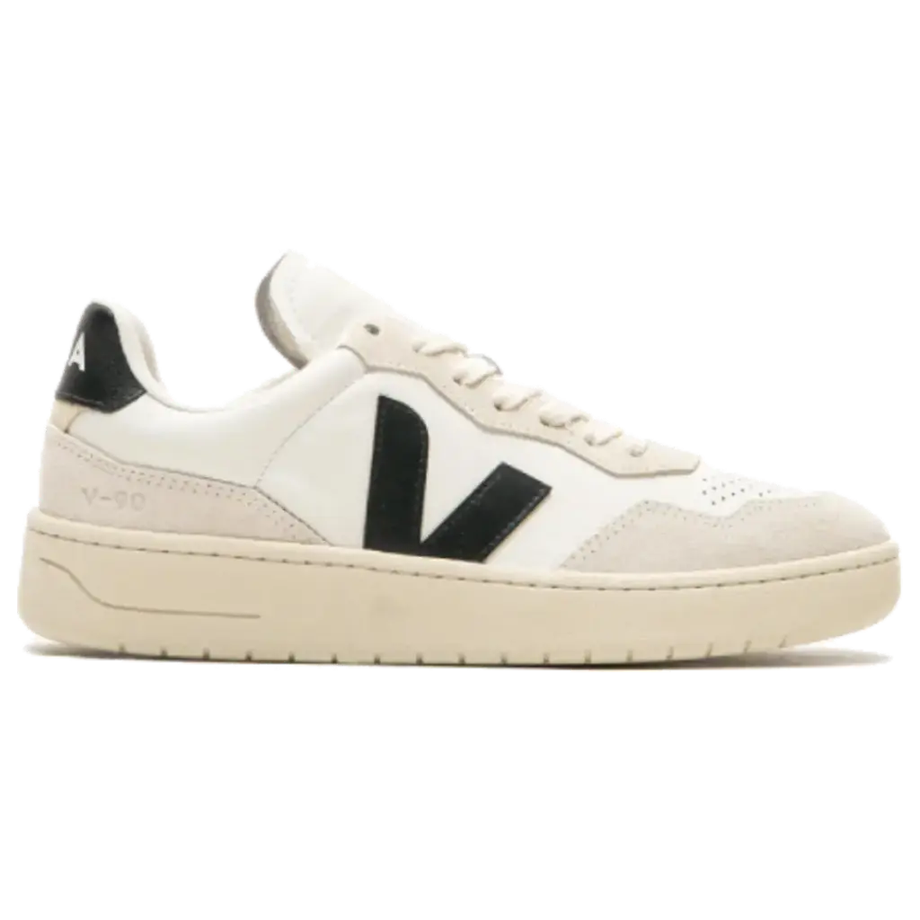 Veja V-90 Leather White Black 