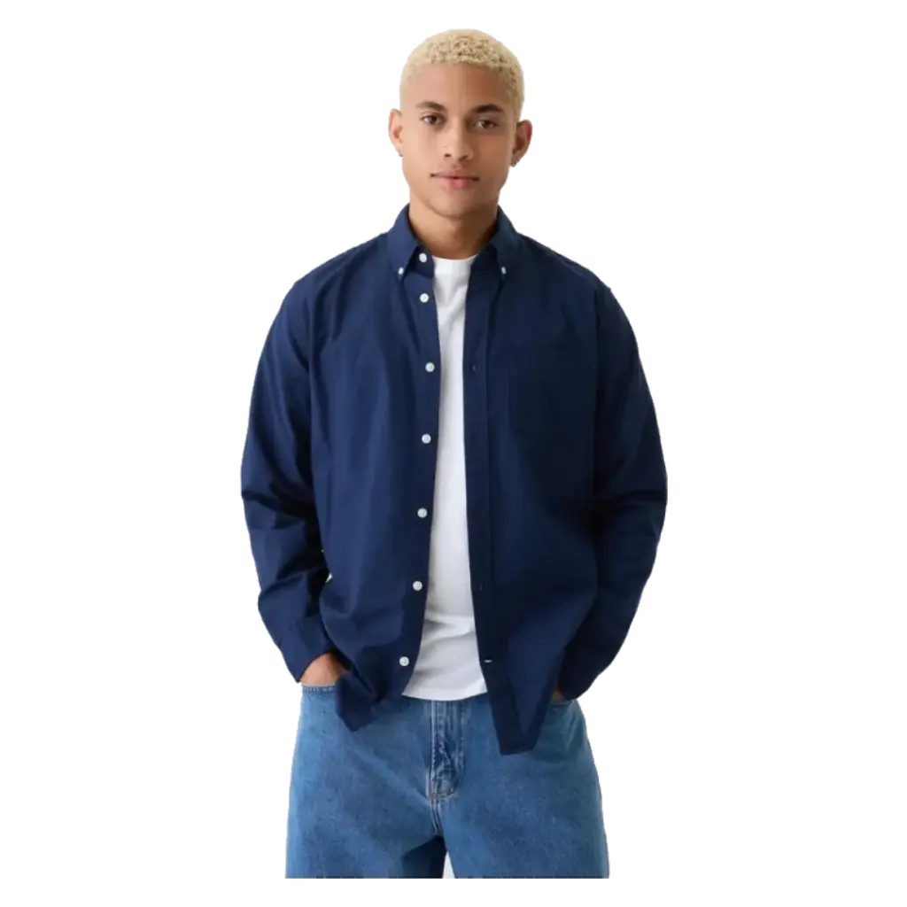 Camisa LS OX BAS STANDARD FIT - TAPESTRY NAVY V2