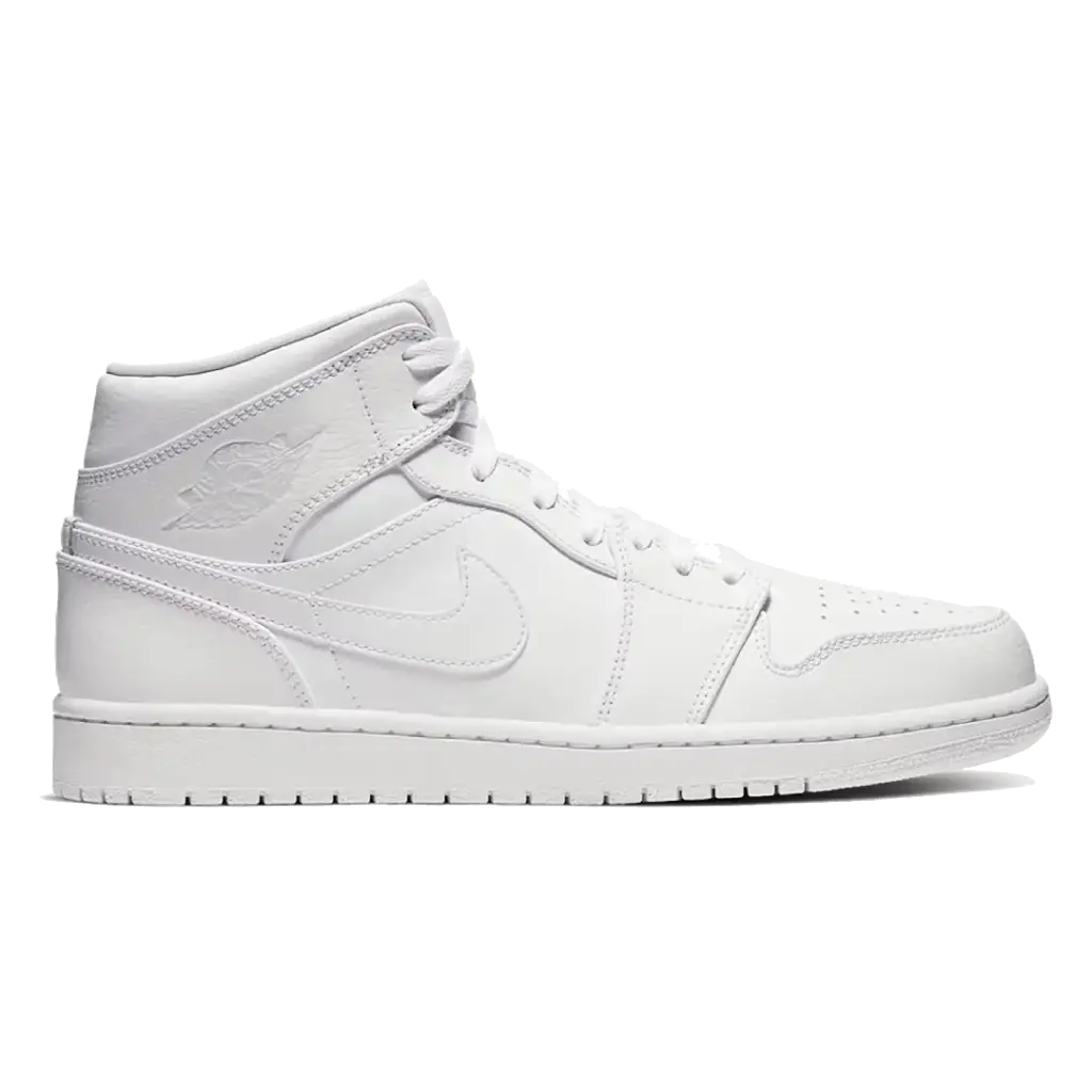 Jordan 1 Mid Triple Blanco