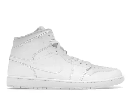 Jordan 1 Mid  TRIPLE WHITE