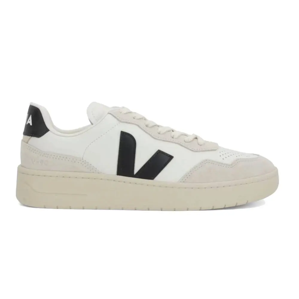 Veja V-90 Leather White Black
