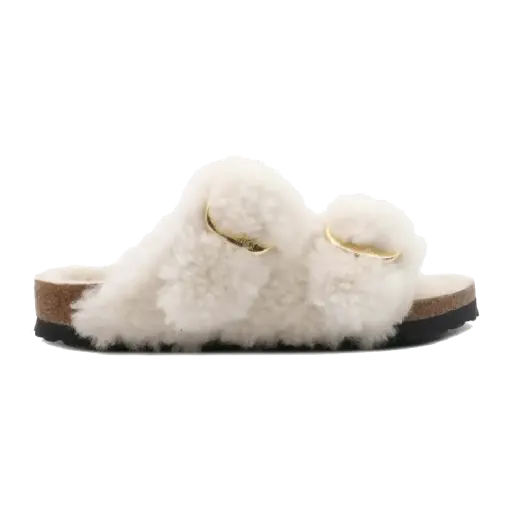 [1023130] Birkenstock Arizona Big Buckle Teddy Eggshell